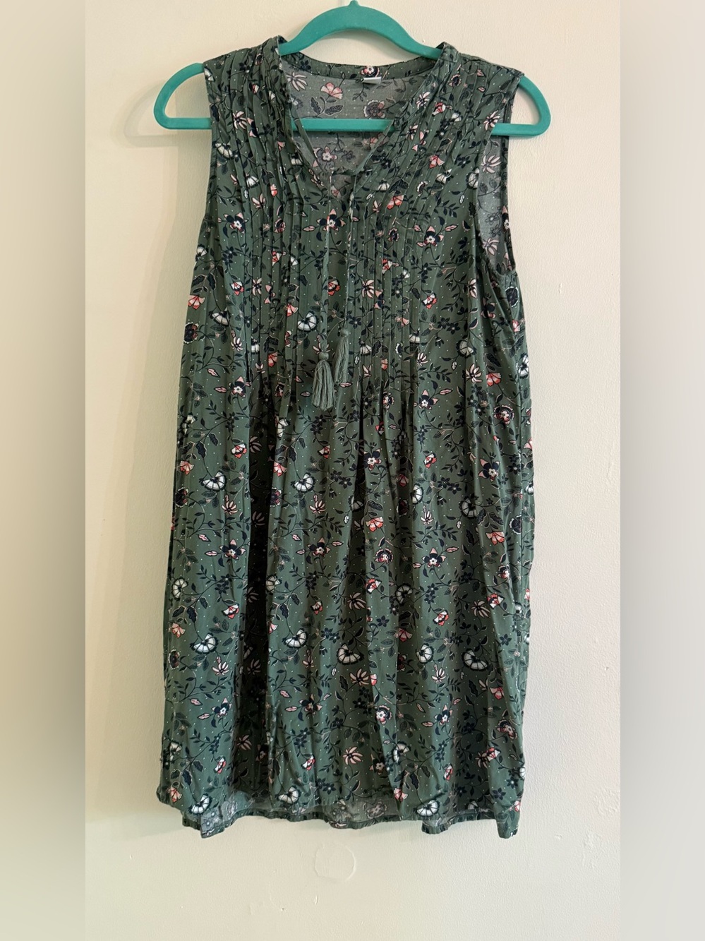 Old Navy Olive Green Floral Midi Skirt
